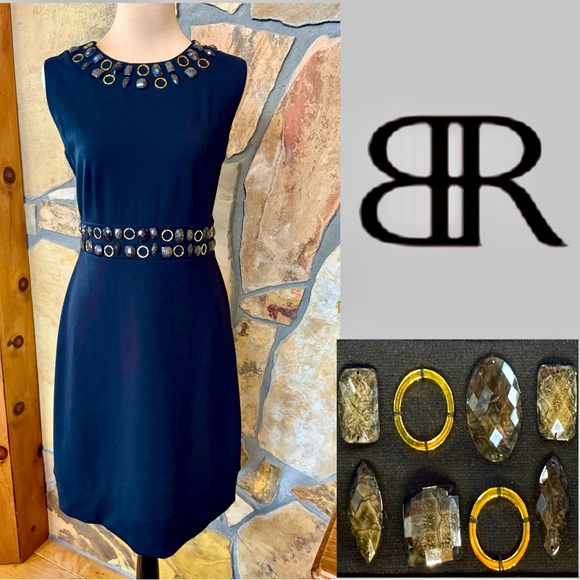 Banana Republic Dresses & Skirts - BANANA REPUBLIC Black Dress with Gold & Stone Accents (6)